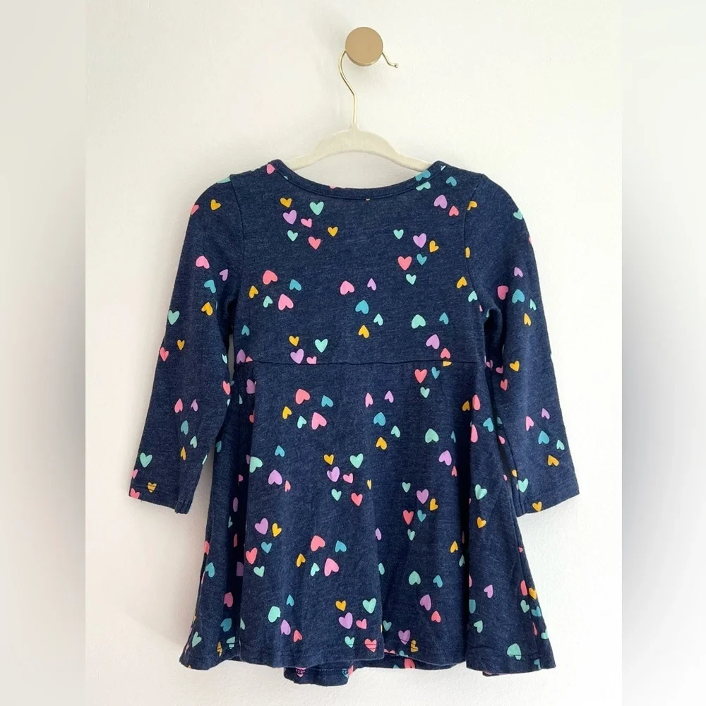 💫$6/ADD ON 💫  ADORABLE Cat & Jack Navy Dress with Heart Pattern Baby Girl 18MTHS